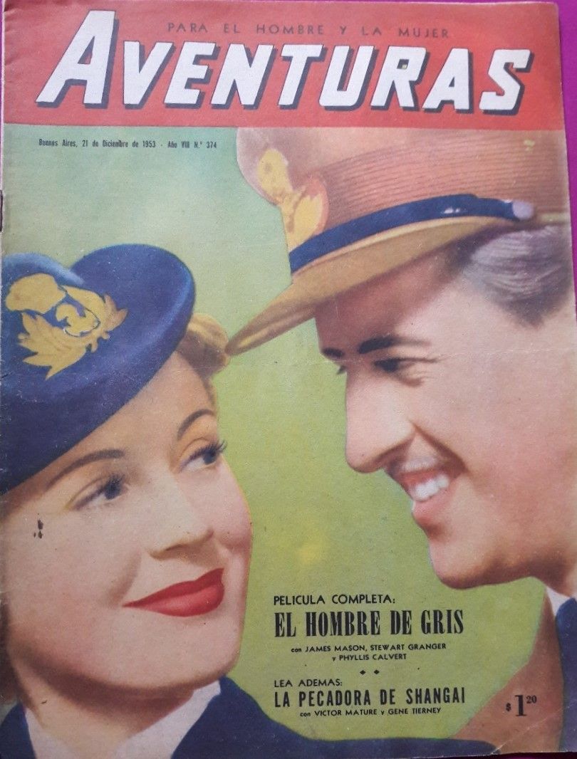 CINE AVENTURAS magazine side cover Issue 374 21 December 1953