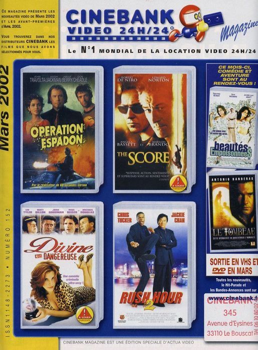 CINEBANK magazine side cover Issue 152 March 2002
