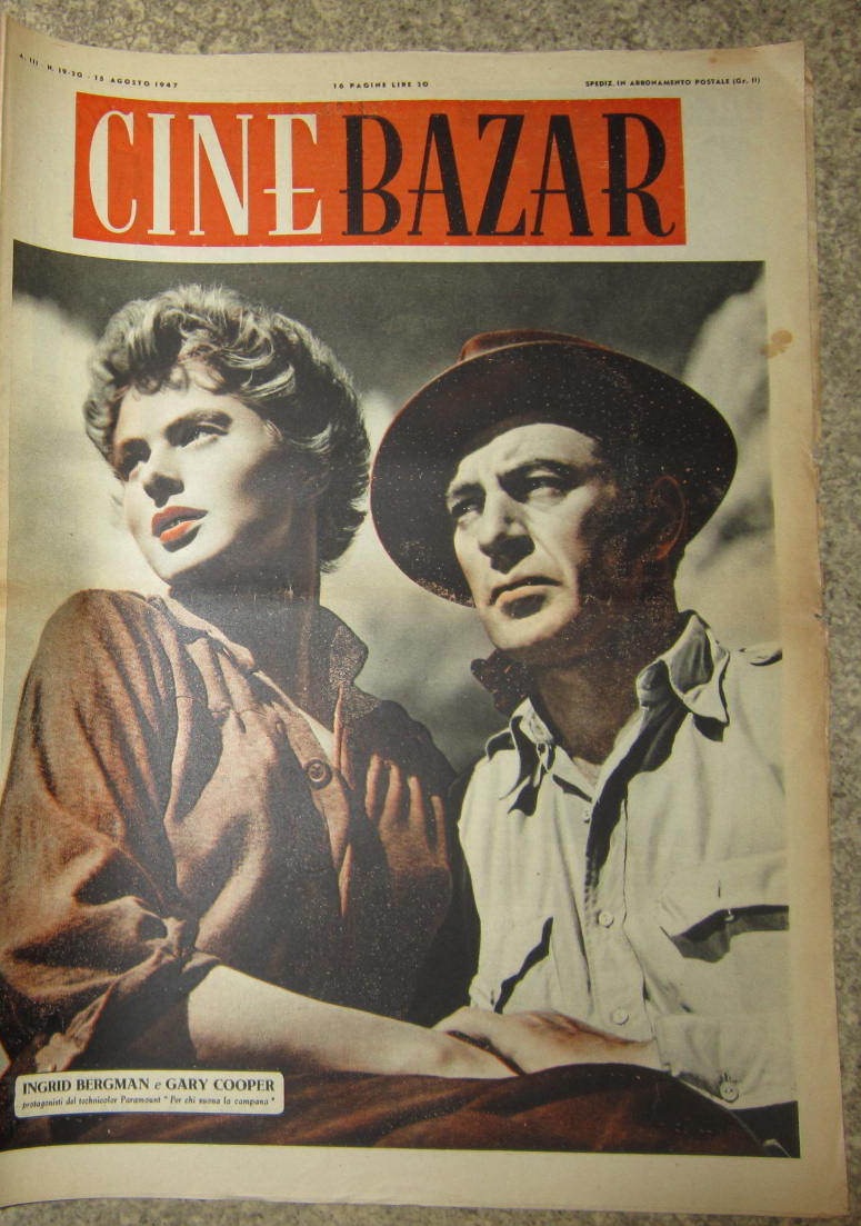 CINE BAZAR magazine side cover Issue 19/20 15 August 1947