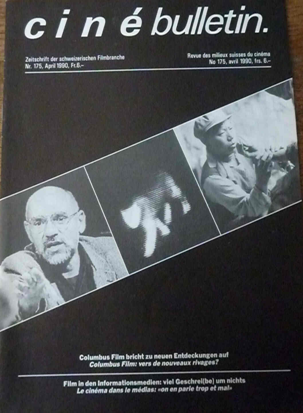 CINE BULLETIN magazine side cover Issue 175 April 1990