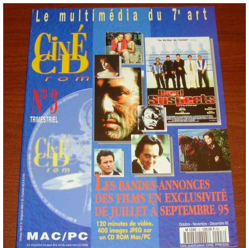 CINE CD ROM magazine side cover Issue 3  October/December 1995