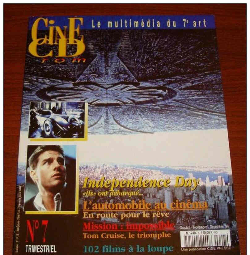 CINE CD ROM magazine side cover Issue 7  October/December 1996