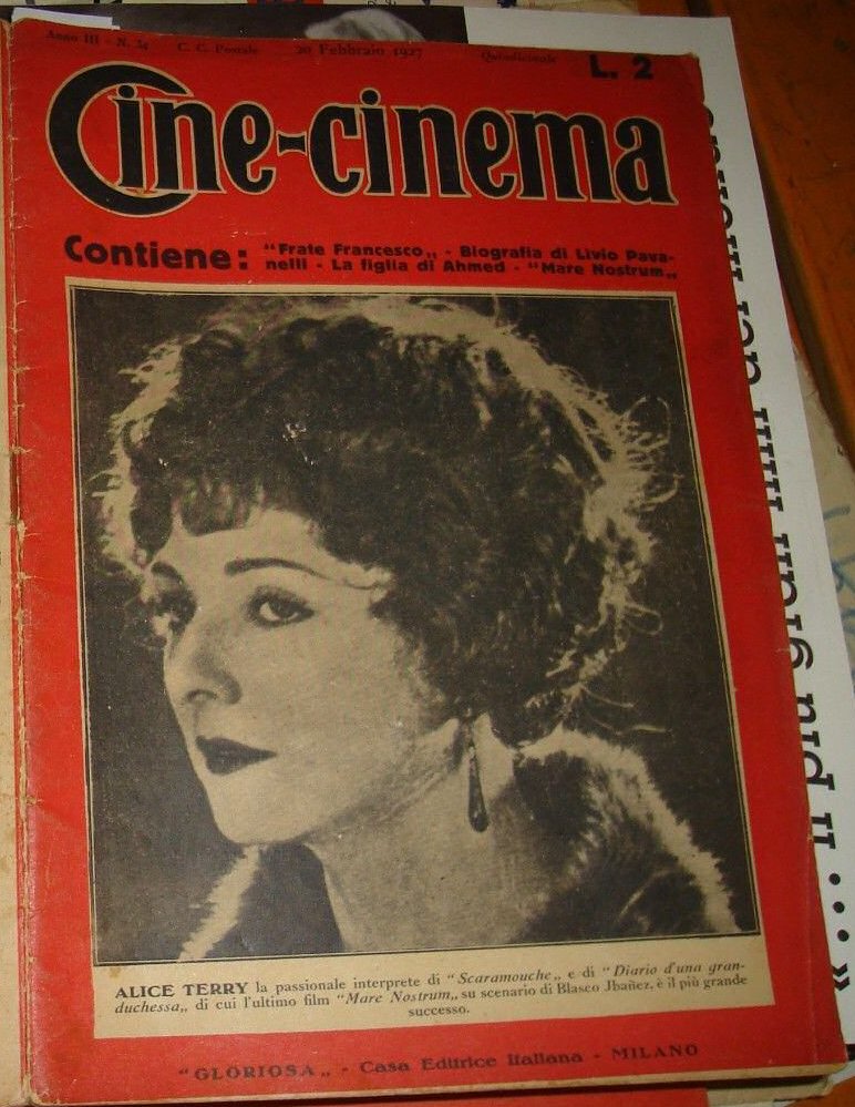 CINE-CINEMA magazine side cover Issue 34 20 February 1927