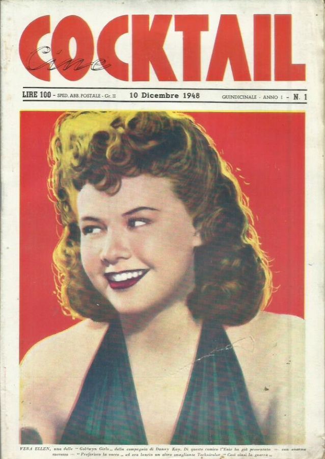 CINE COCKTAIL magazine side cover Issue 1 10 December 1948