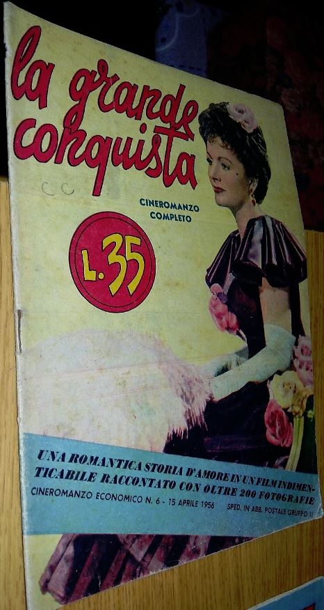 CINEROMANZO ECONOMICO magazine side cover Issue 6 15 April 1956