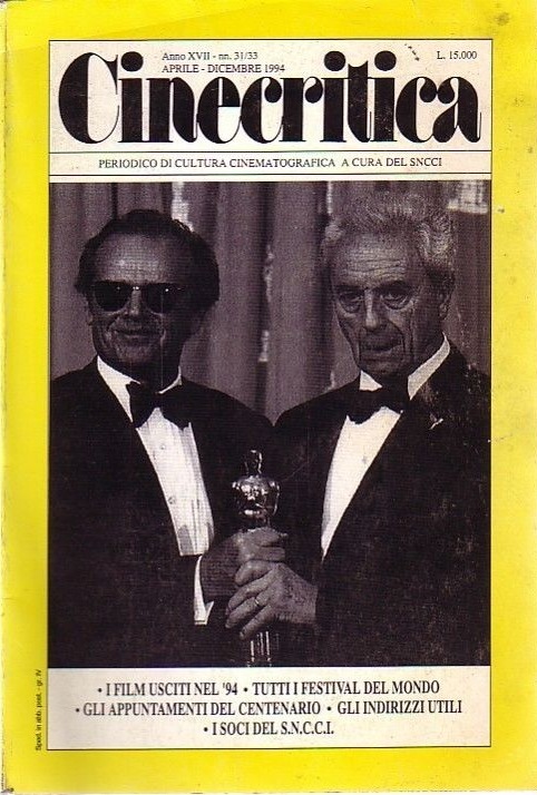CINECRITICA magazine side cover Issue 31/32 April/December 1994