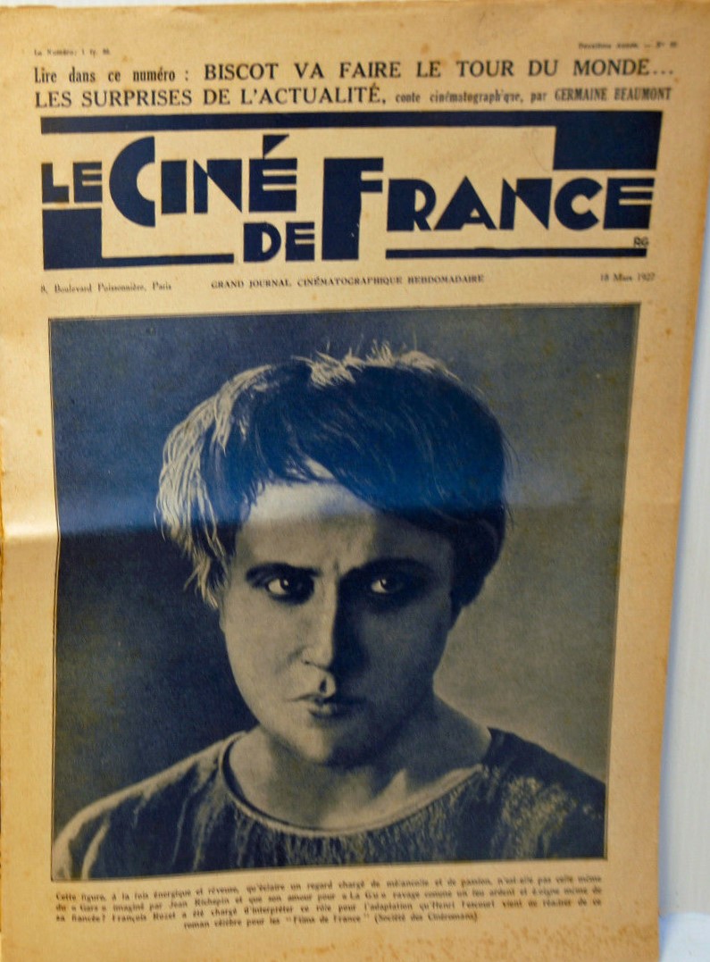 CINE DE FRANCE | LE magazine side cover Issue 22 18 March 1927