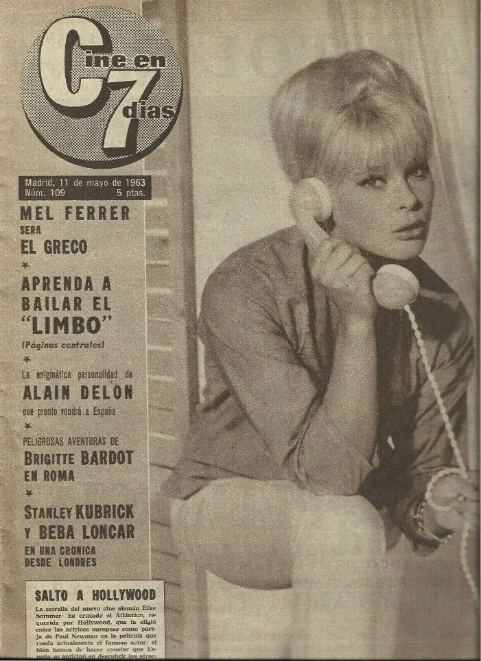 CINE EN 7 DIAS magazine side cover Issue 109 11 May 1963