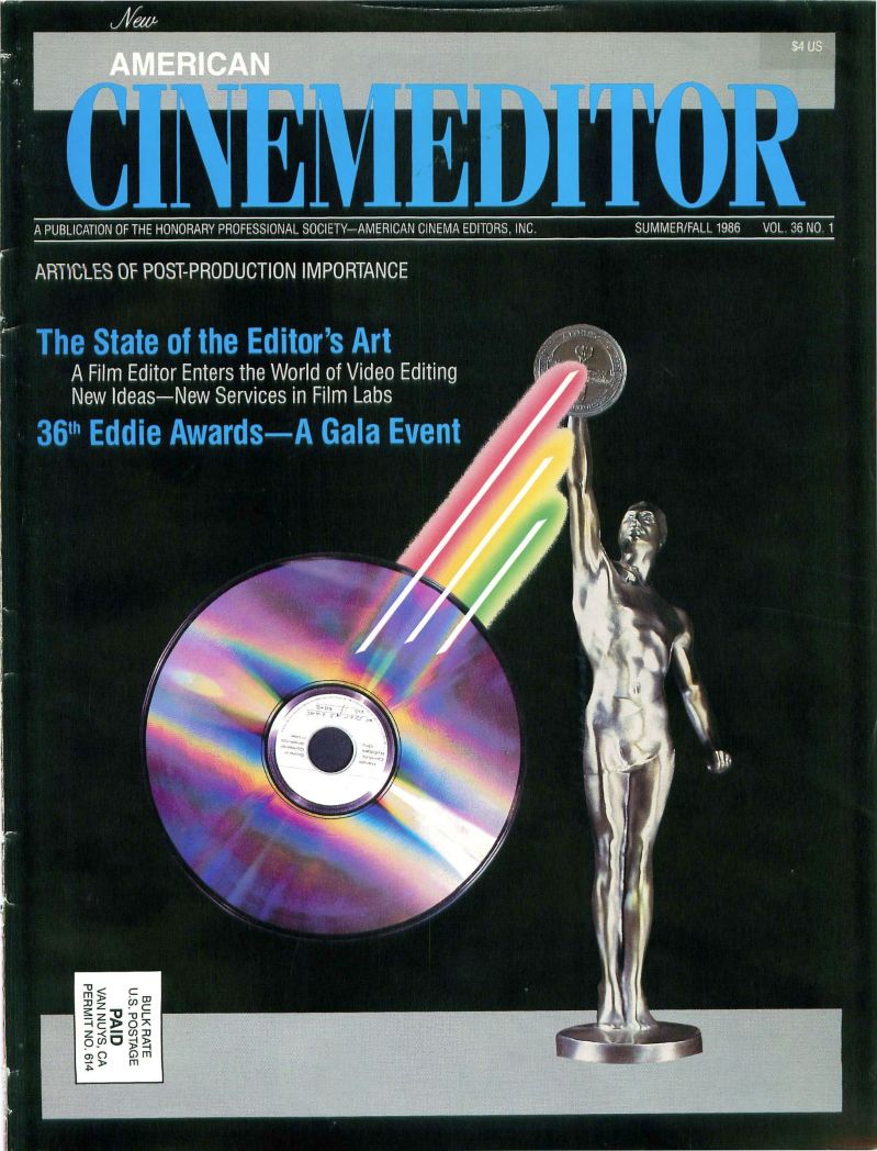 CINEMA EDITOR magazine side cover  Vol 36 No  1 Summer 1986