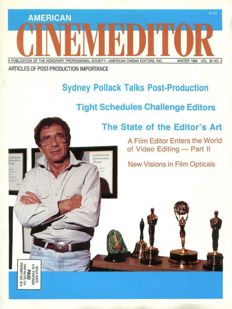 CINEMA EDITOR magazine side cover  Vol 36 No  2 Winter 1986
