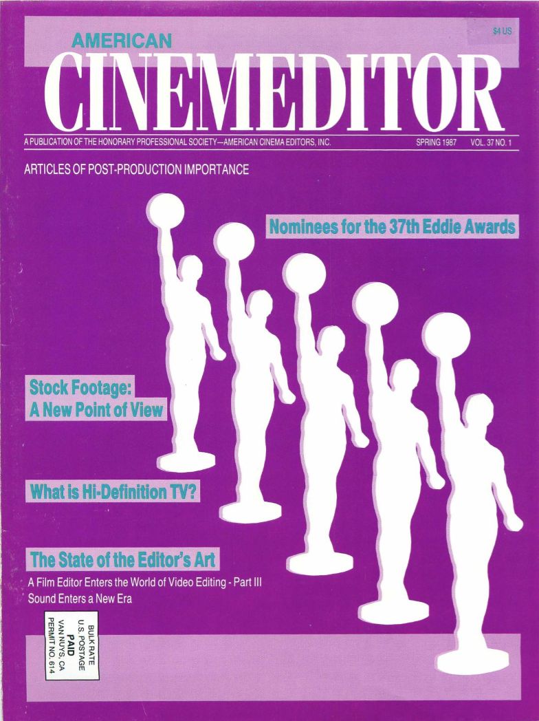 CINEMA EDITOR magazine side cover  Vol 37 No  1 Spring 1987