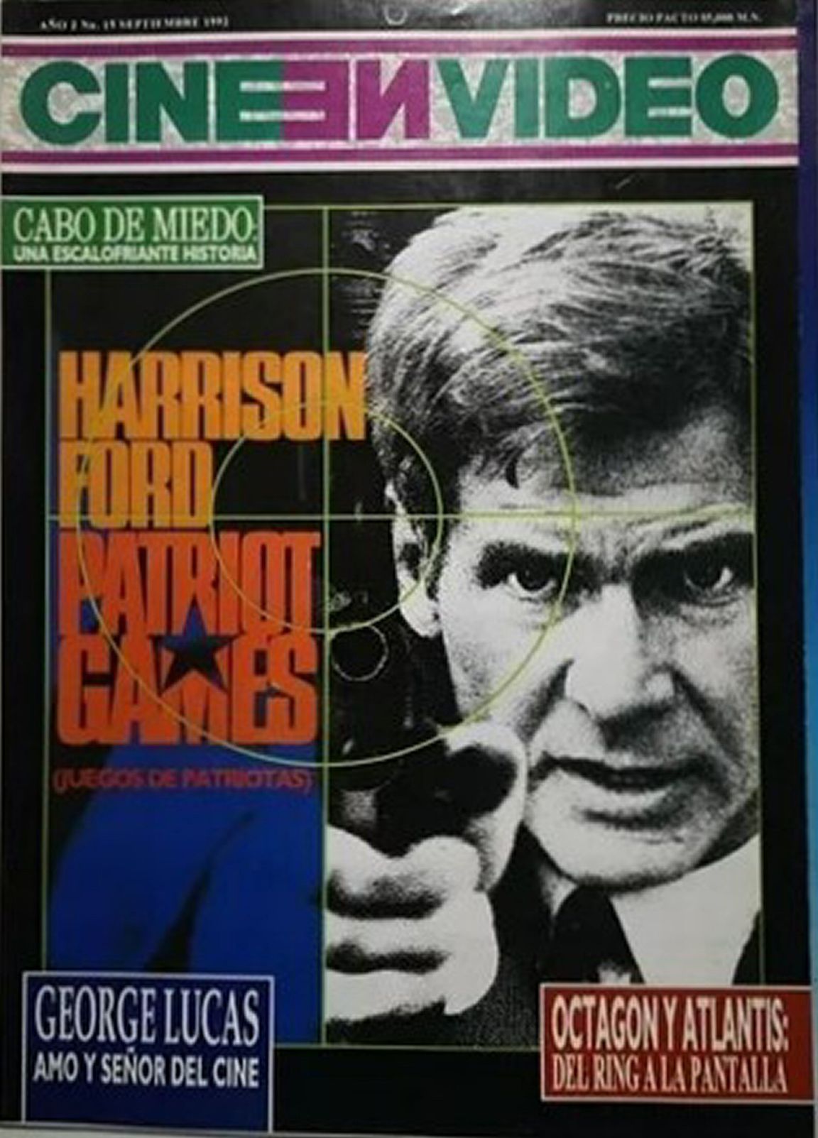 CINE EN VIDEO magazine side cover Issue 15  Vol 2 No  15  September 1992