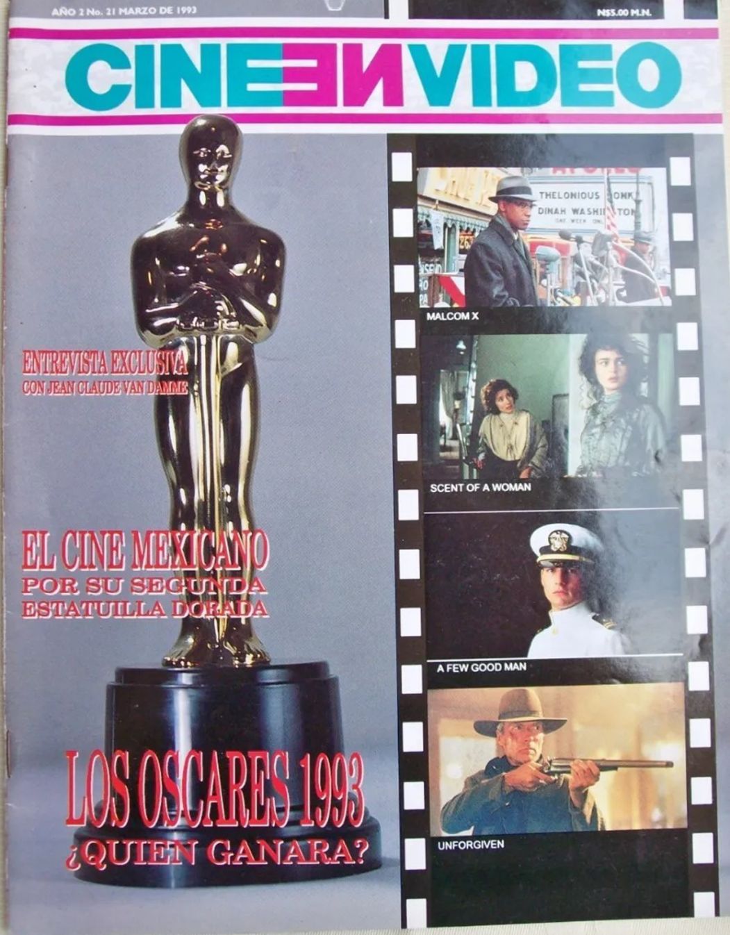 CINE EN VIDEO magazine side cover Issue 21  March 1993