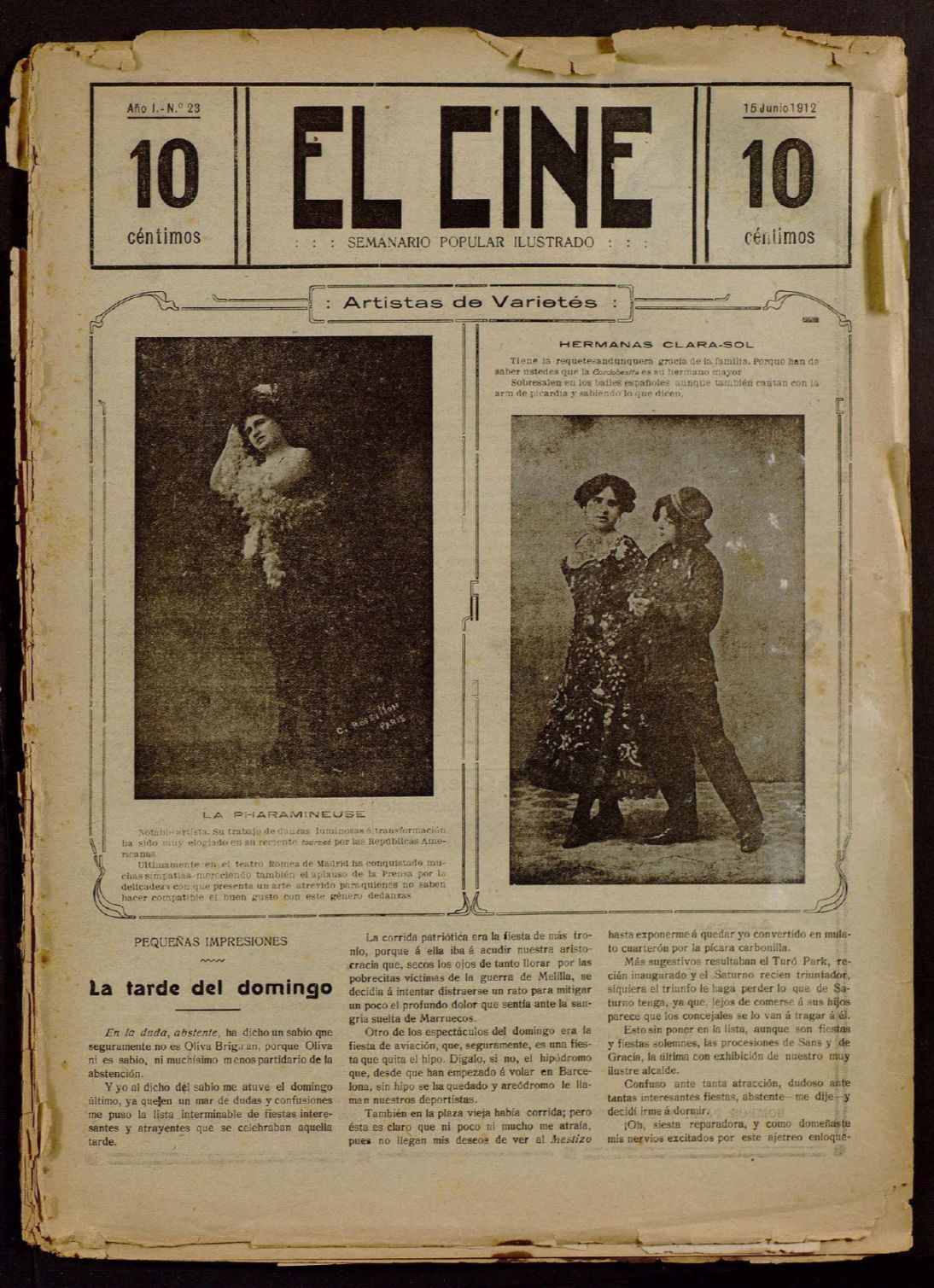 CINE | EL magazine side cover Issue 23 15 June 1912