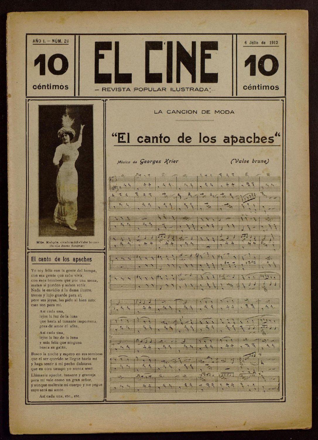 CINE | EL magazine side cover Issue 26 6 July 1912