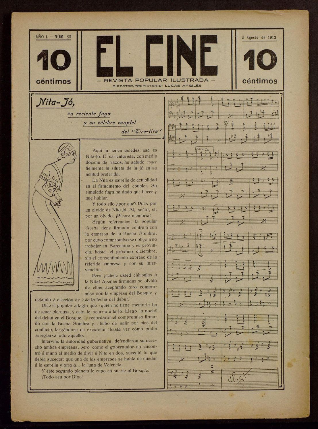 CINE | EL magazine side cover Issue 30 3 August 1912