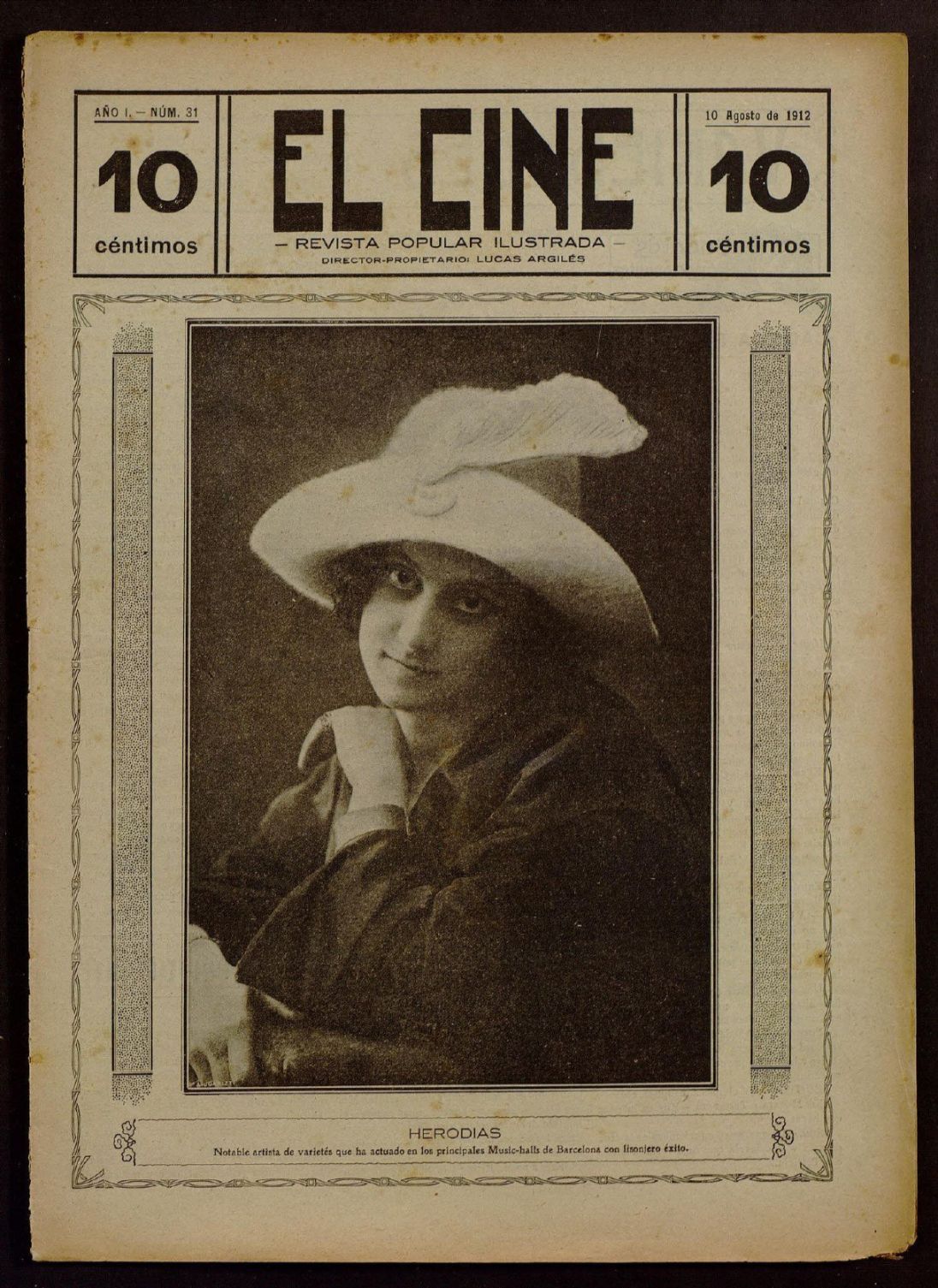 CINE | EL magazine side cover Issue 31 10 August 1912