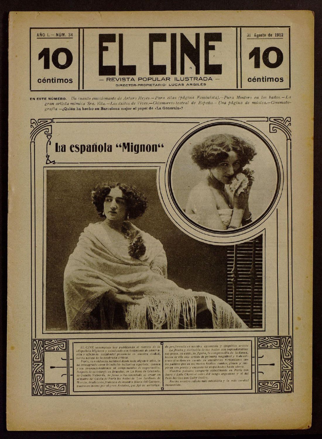 CINE | EL magazine side cover Issue 34 31 August 1912