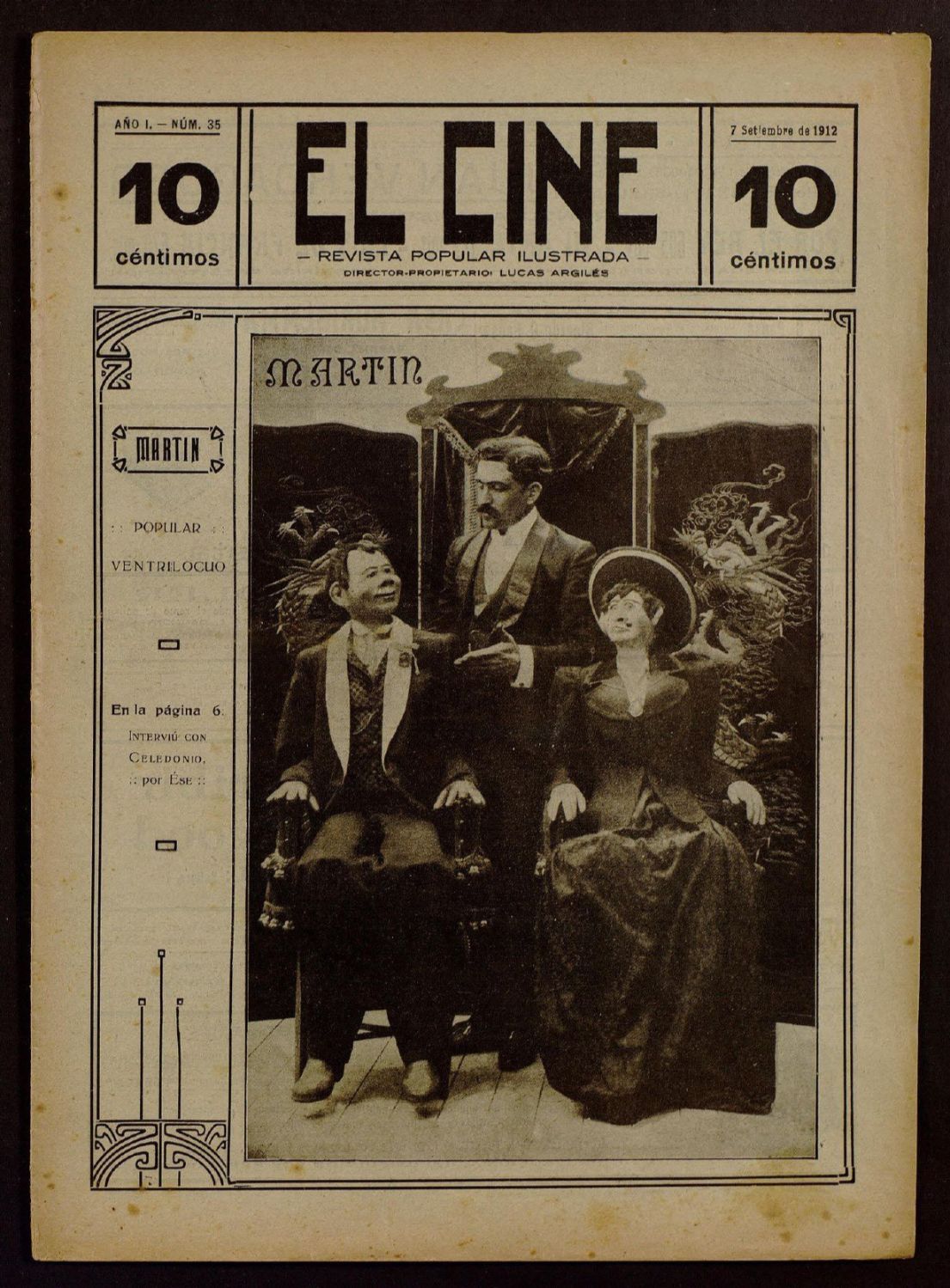 CINE | EL magazine side cover Issue 35 7 September 1912