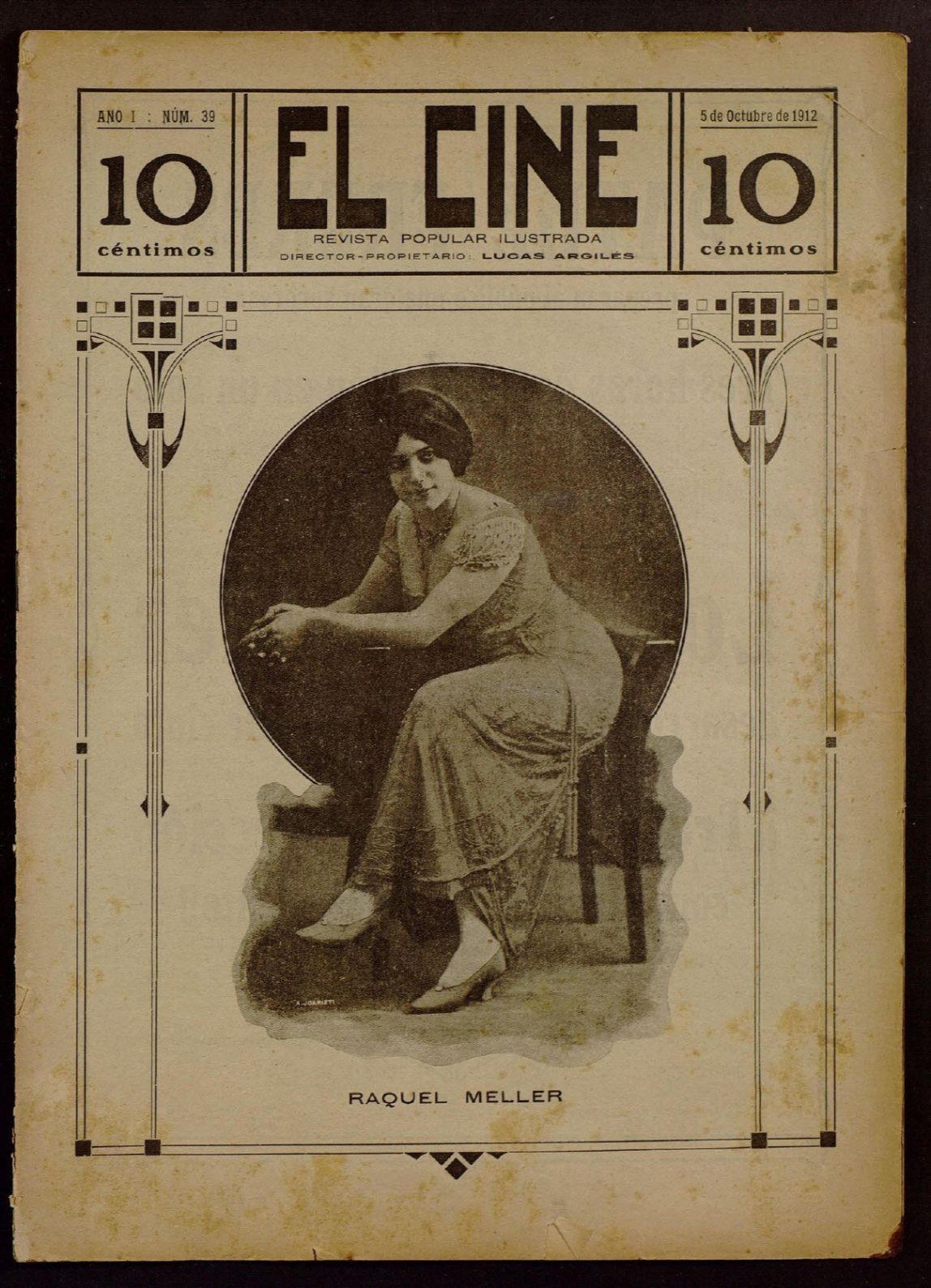 CINE | EL magazine side cover Issue 39 5 October 1912