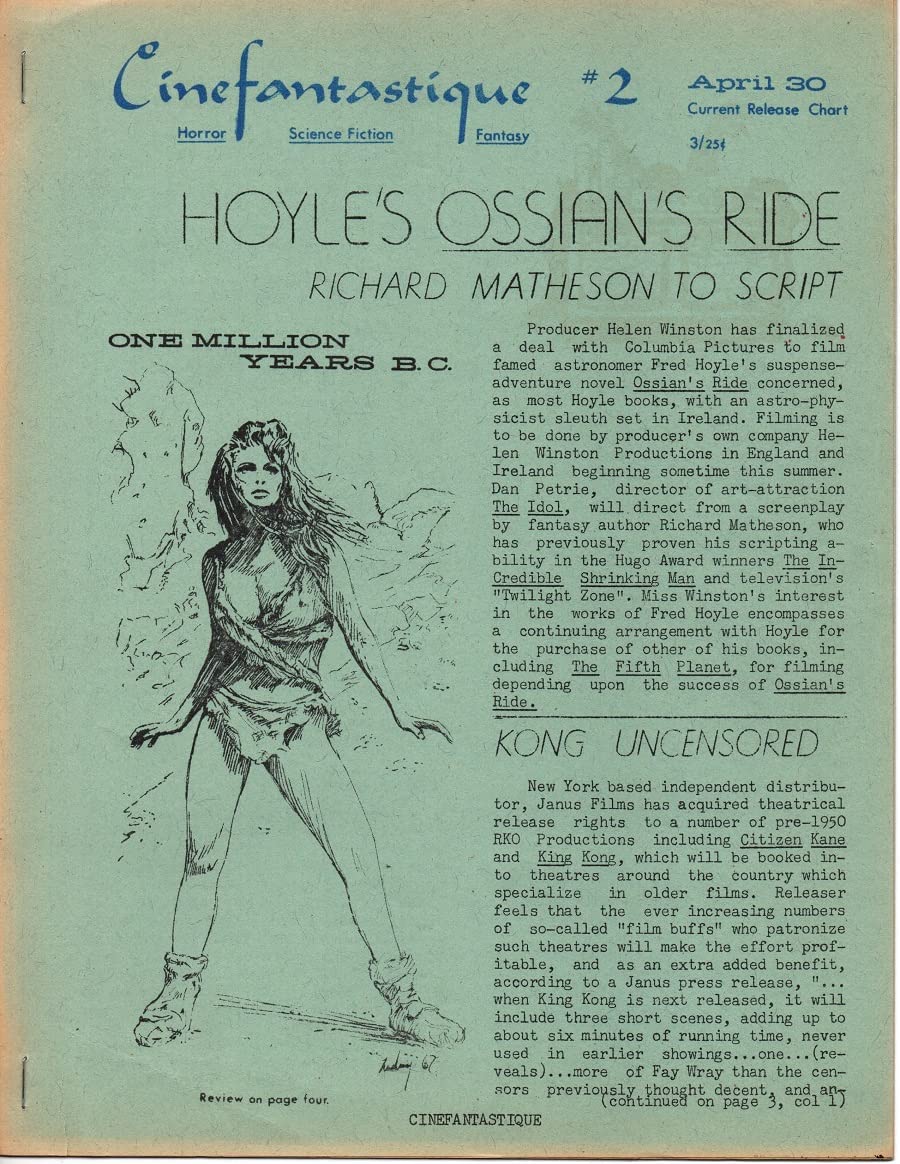 CINEFANTASTIQUE (60s) magazine side cover Issue 2 30 April 1967