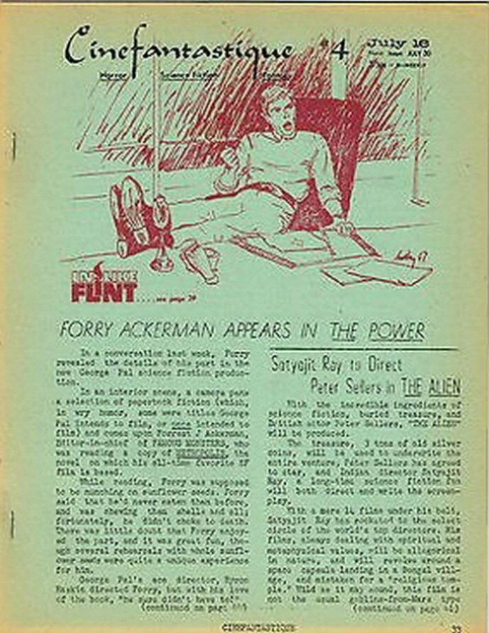 CINEFANTASTIQUE (60s) magazine side cover Issue 4 16 July 1967