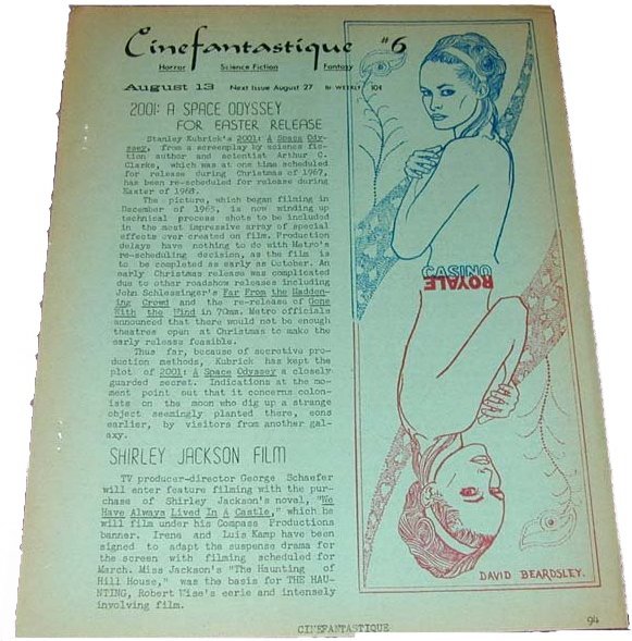 CINEFANTASTIQUE (60s) magazine side cover Issue 6  1967