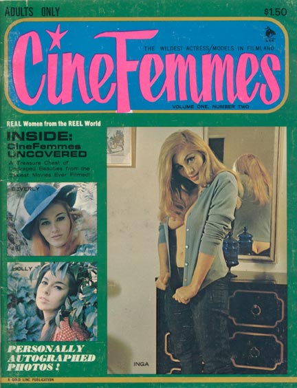 CINE FEMMES magazine side cover Issue 2  Vol 1 # 2 April-May 1966
