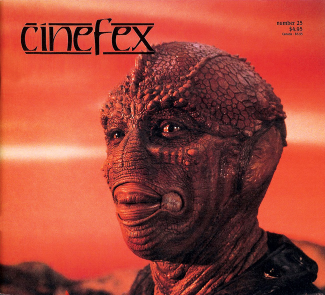CINEFEX magazine side cover Issue 25  1986