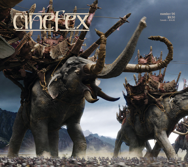 CINEFEX magazine side cover Issue 96 January/February/March 2004