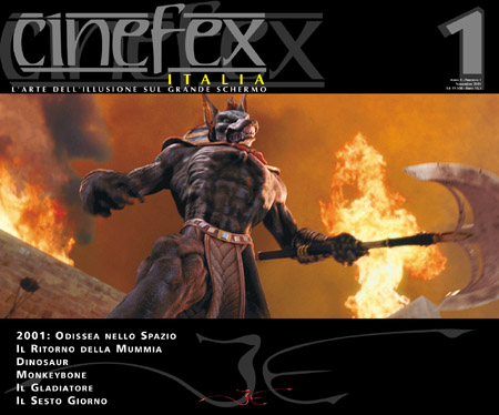 CINEVFX magazine side cover Issue 1 November 2001