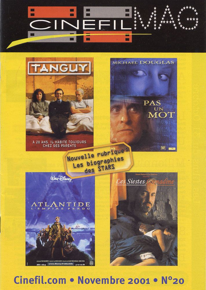 CINEFIL magazine side cover Issue 20 November 2001
