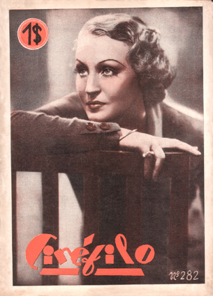 CINEFILO magazine side cover Issue 282 13 January 1934