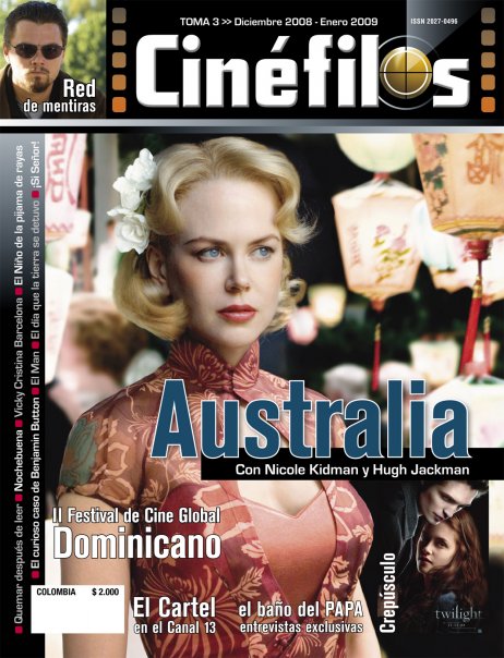 CINEFILOS magazine side cover Issue 3 December 2008