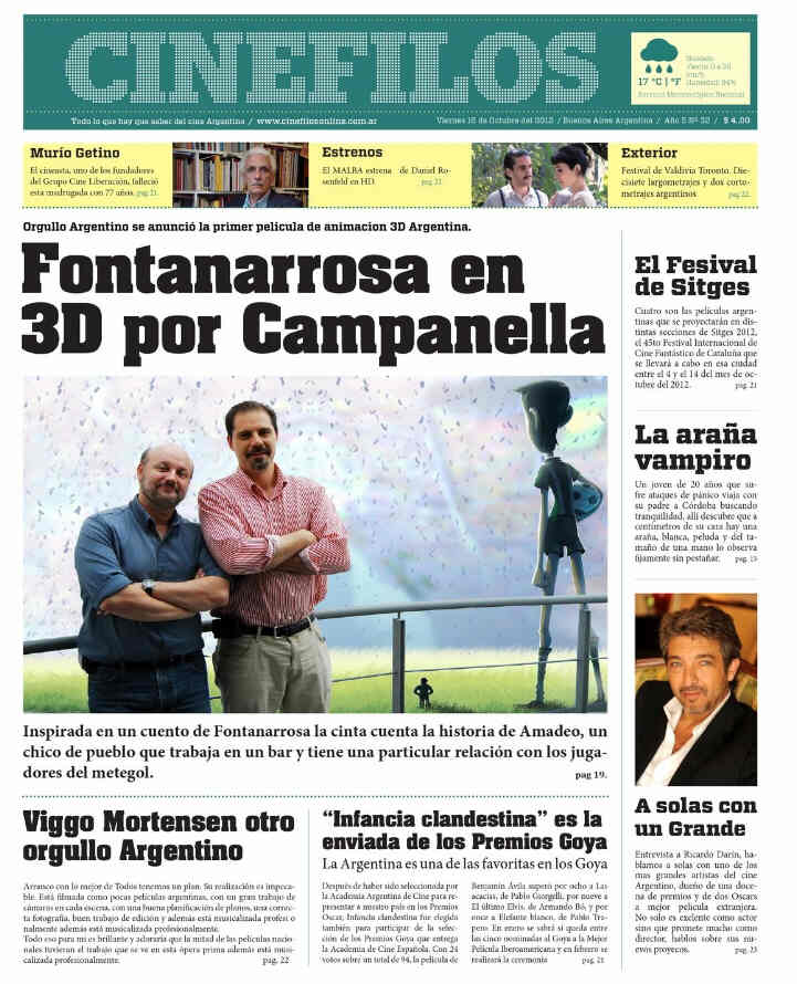 CINEFILOS magazine side cover Issue 32 15 October 2012