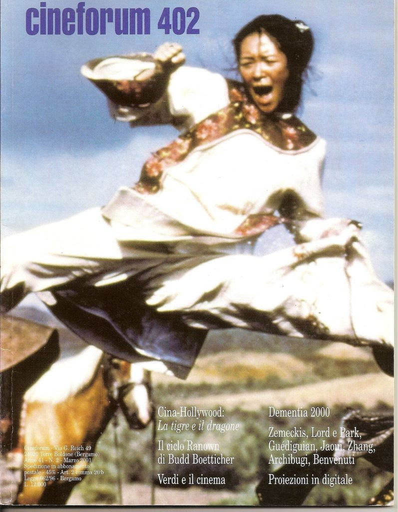 CINEFORUM magazine side cover Issue 402  2001