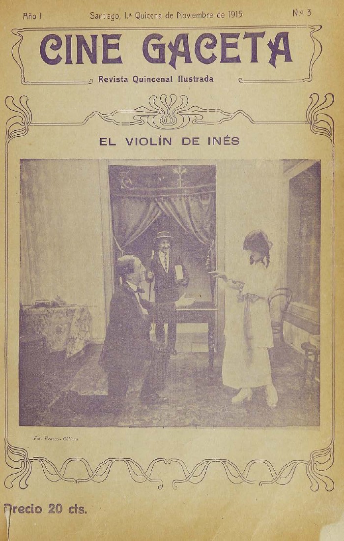 CINE GACETA magazine side cover Issue 3 1 November 1915
