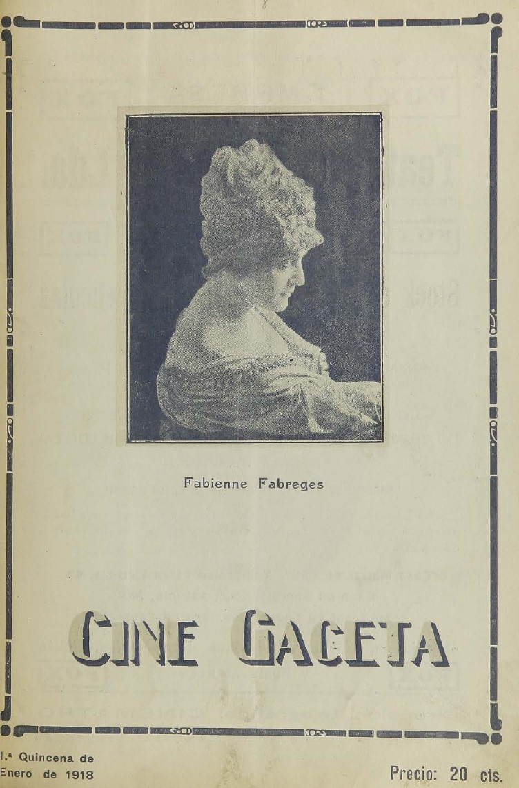 CINE GACETA magazine side cover Issue 8 1 January 1918
