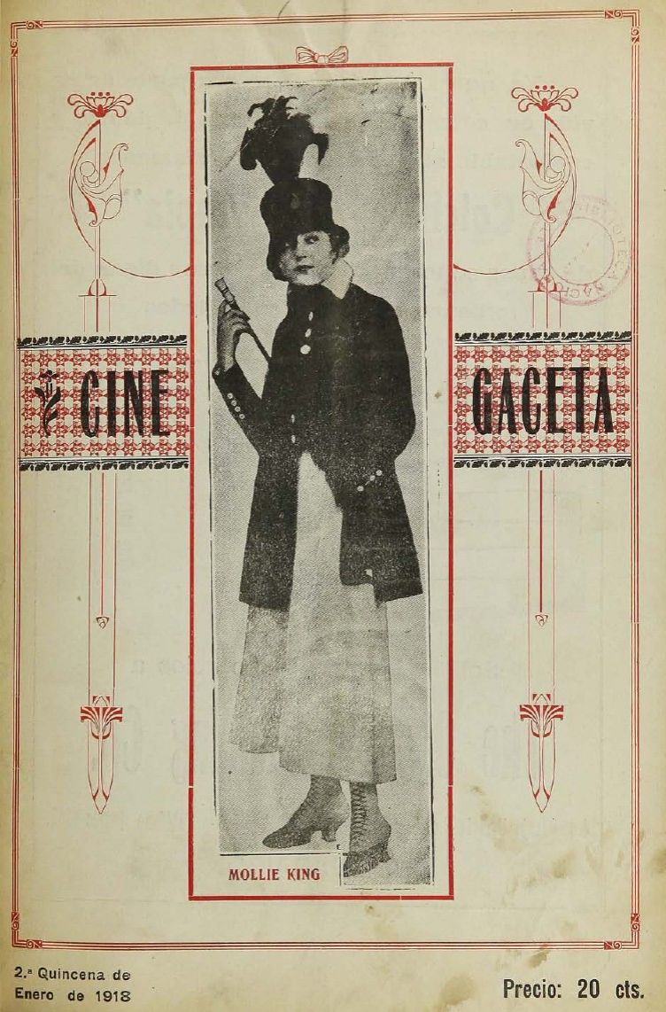 CINE GACETA magazine side cover Issue 9 15 January 1918