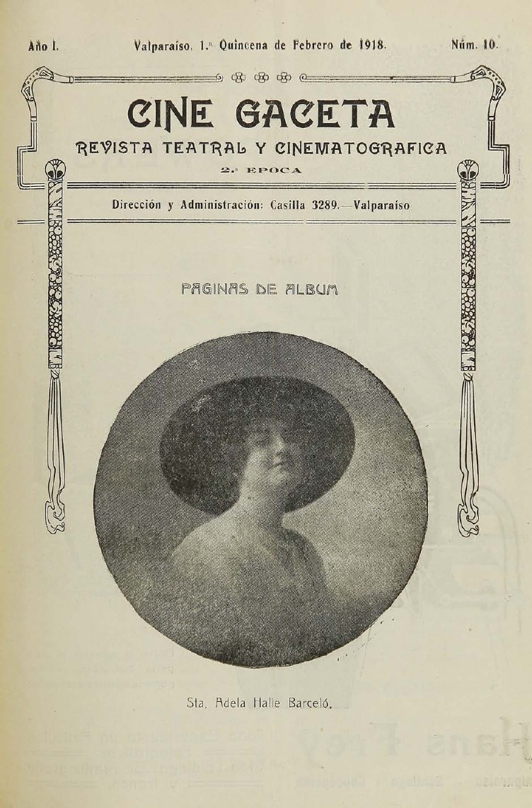 CINE GACETA magazine side cover Issue 10 1 February 1918