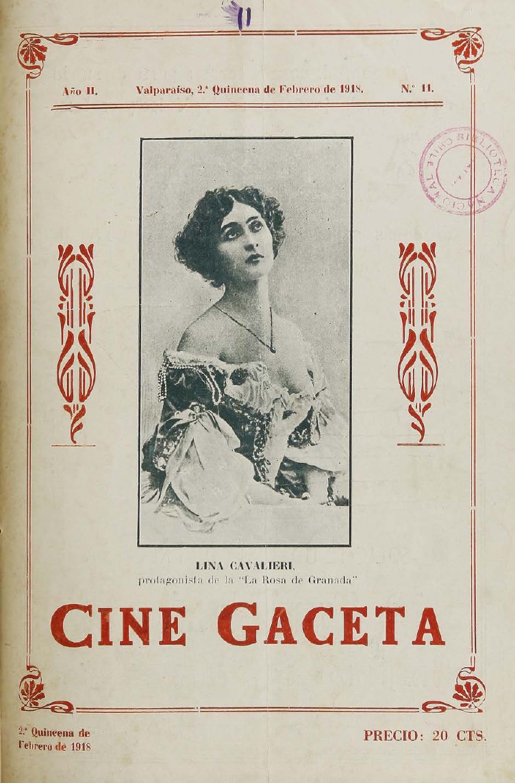 CINE GACETA magazine side cover Issue 11 15 February 1918