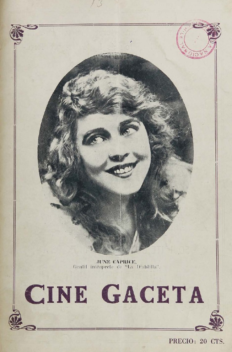 CINE GACETA magazine side cover Issue 13 1 April 1918
