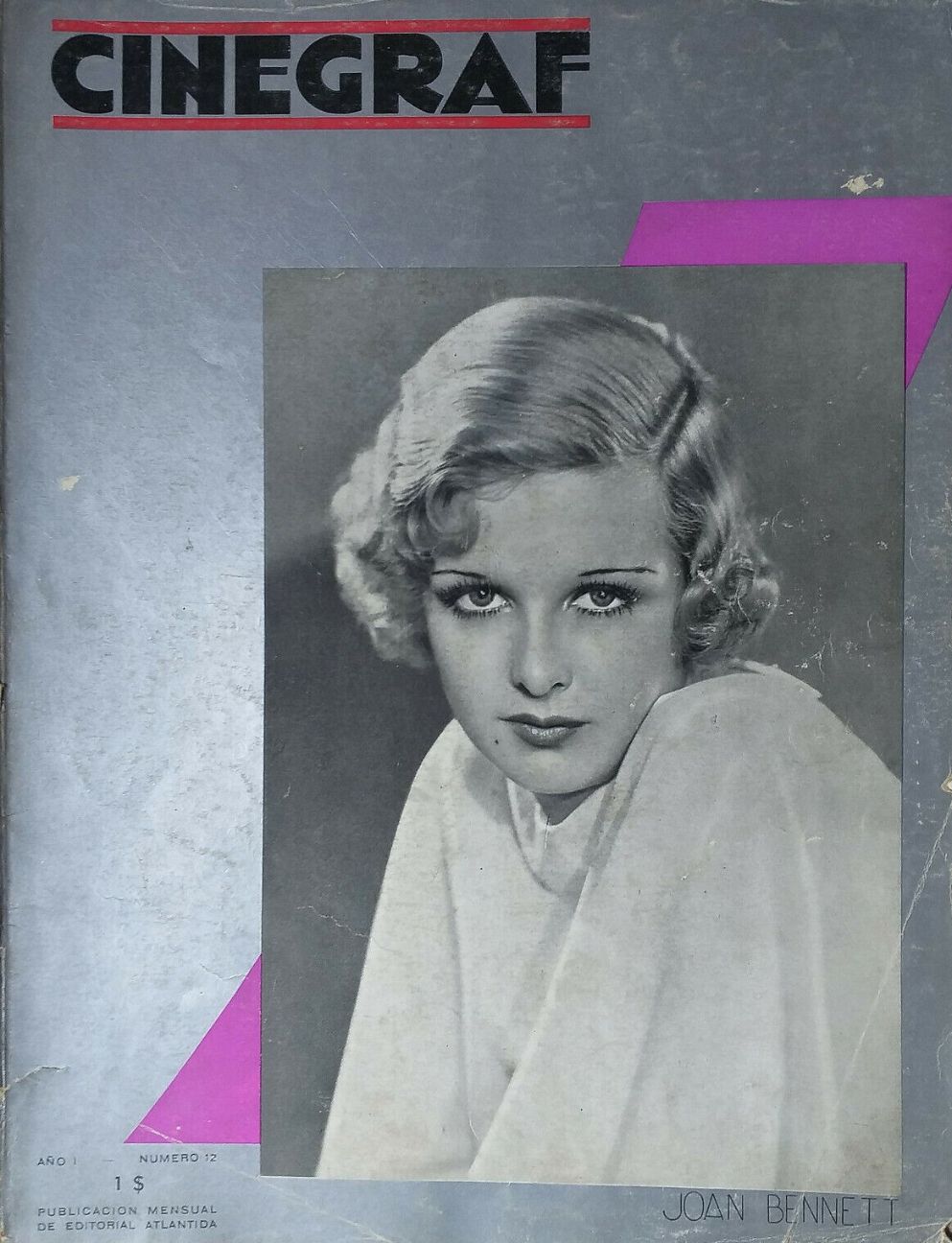 CINEGRAF magazine side cover Issue 12  March 1933