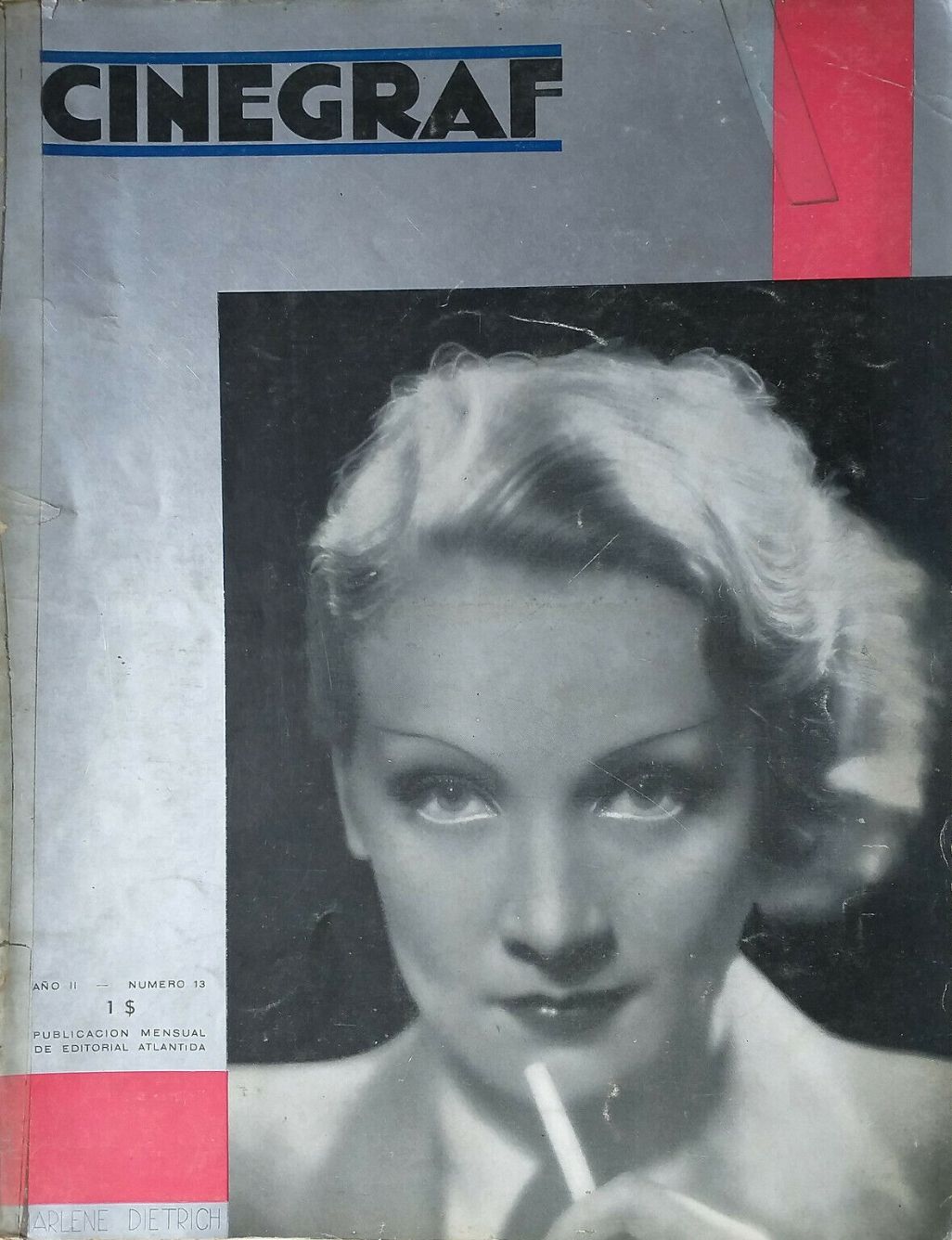 CINEGRAF magazine side cover Issue 13  April 1933