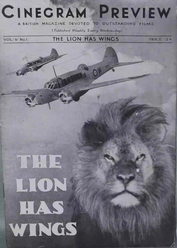 CINEGRAM PREVIEW magazine side cover  Vol 5 # 1 1 November 1939