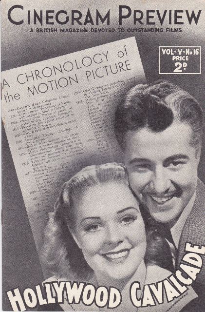 CINEGRAM PREVIEW magazine side cover  Vol 5 # 16 14 February 1940