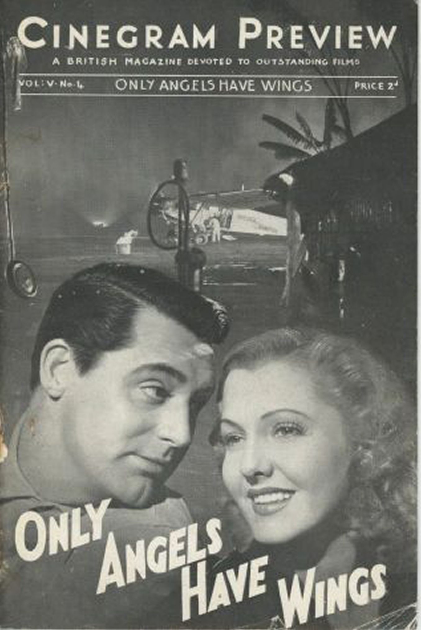 CINEGRAM PREVIEW magazine side cover  Vol 5 No 4 22 November 1939