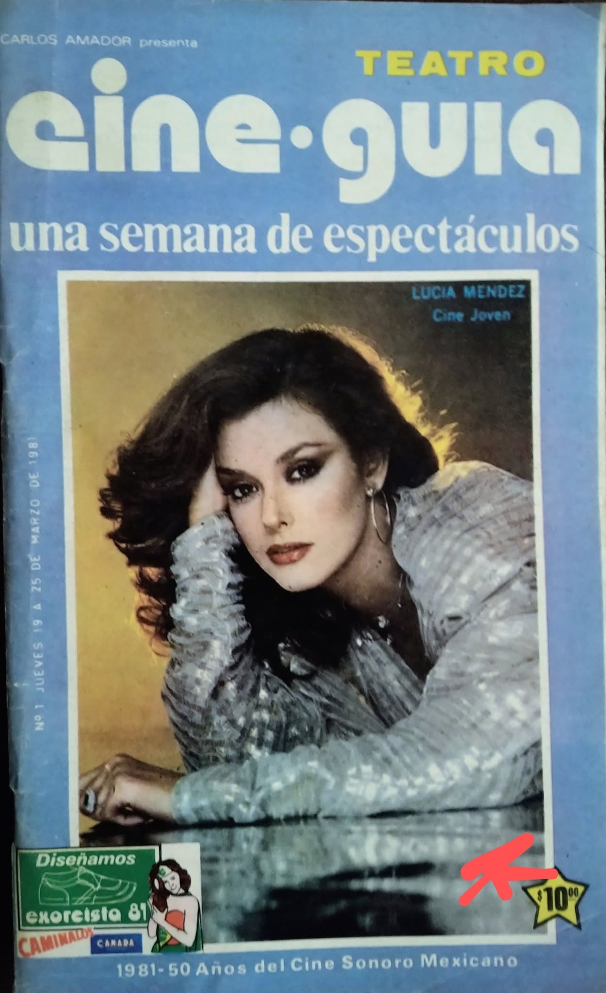 CINE GUIA magazine side cover Issue 1 19 March 1981