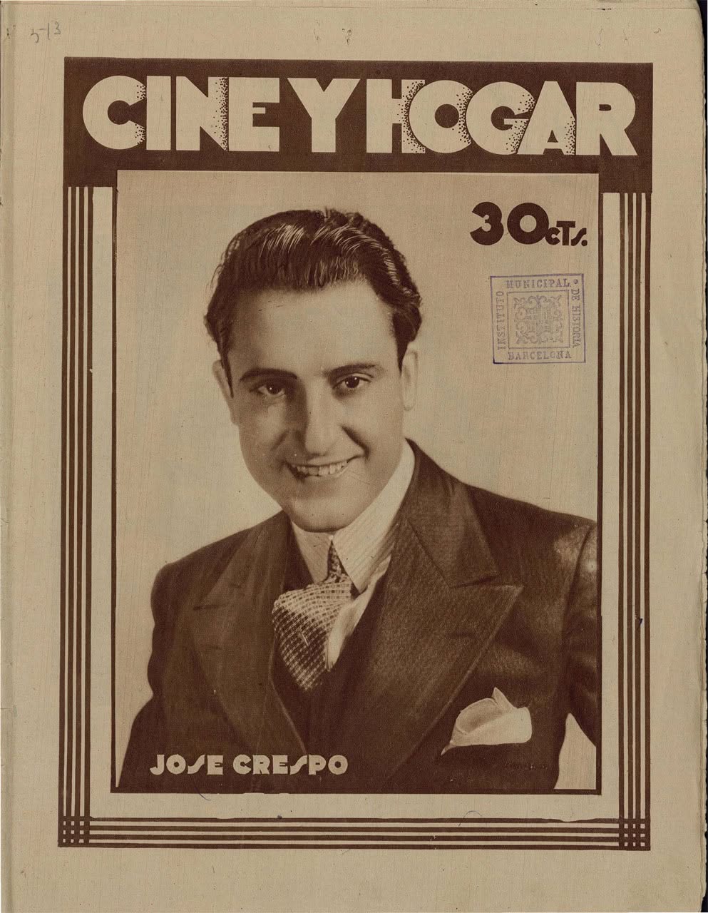 CINE Y HOGAR magazine side cover Issue 1 21 October 1931