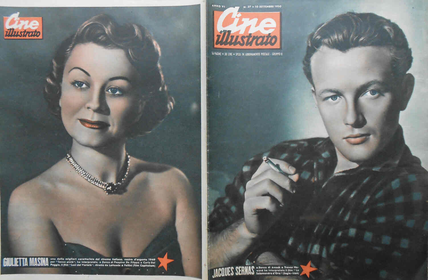 CINE ILLUSTRATO magazine side cover Issue 37 10 September 1950